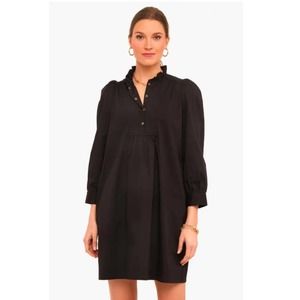 Tuckernuck Black Mini Dress with Ruffled Collar